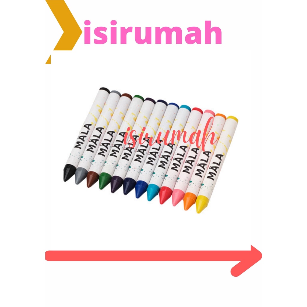 

IKMALA Crayon lilin warna campuran isi 12