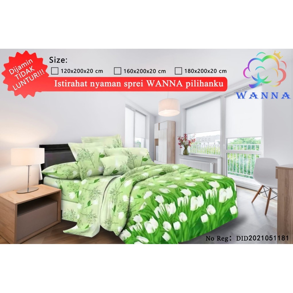 SPREI WANNA ORI UK 180x200cm MOTIF BATIK BUNGA BUNGA / SPREI LEMBUT TEBAL DAN ANTI LUNTUR