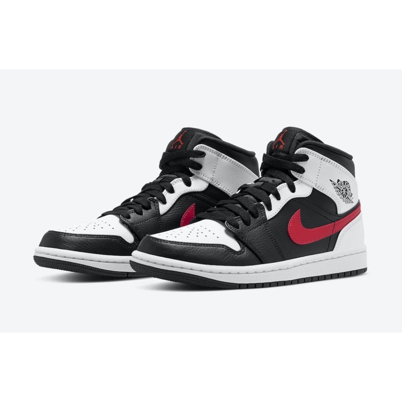 black white and red jordan 1 mid