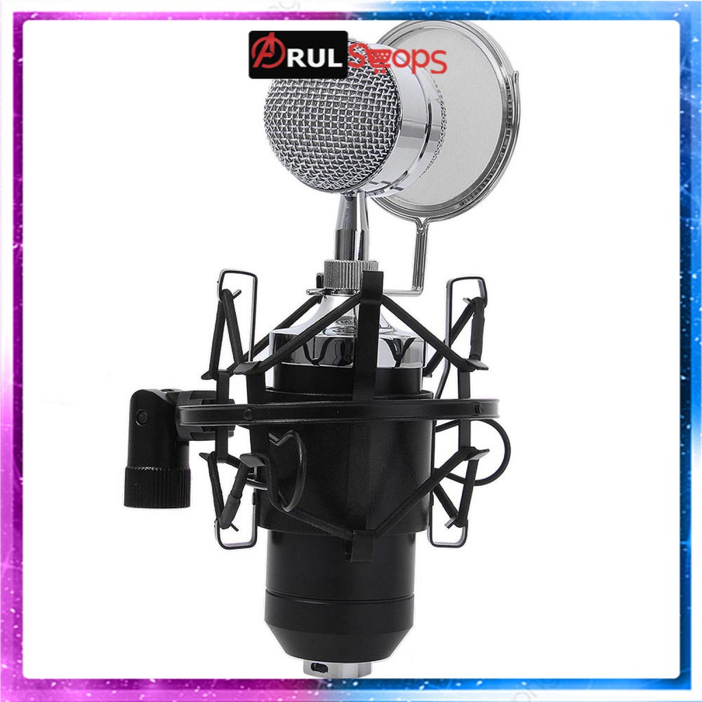 TaffSTUDIO Mikrofon Kondenser dengan Shock Proof Mount - BM-8000