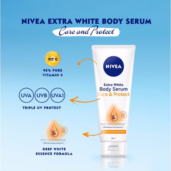 (BPOM) NIVEA Body Serum Extra White | Night | Care Protect | Radiant | Glow 70ml | 180ml BODY LOTION