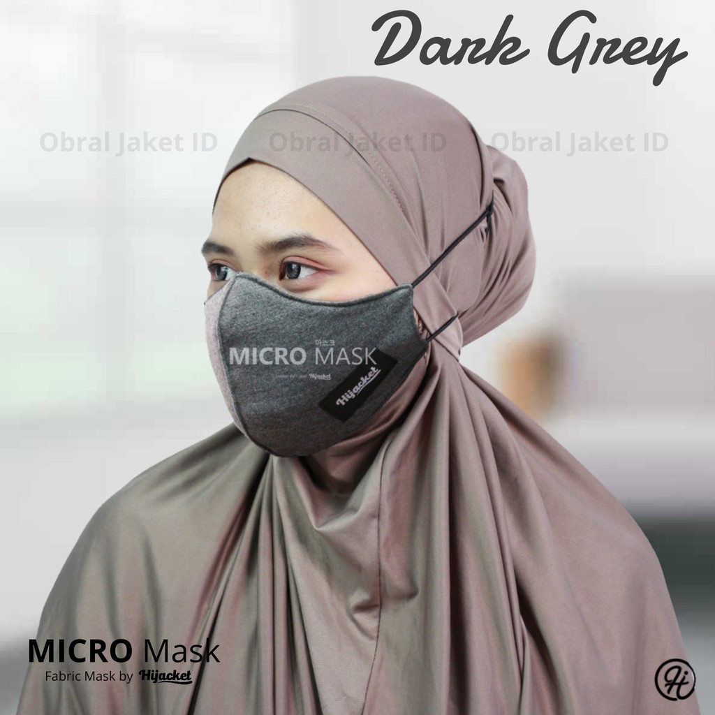 Masker Kain Hijab Polos-DARK GREY