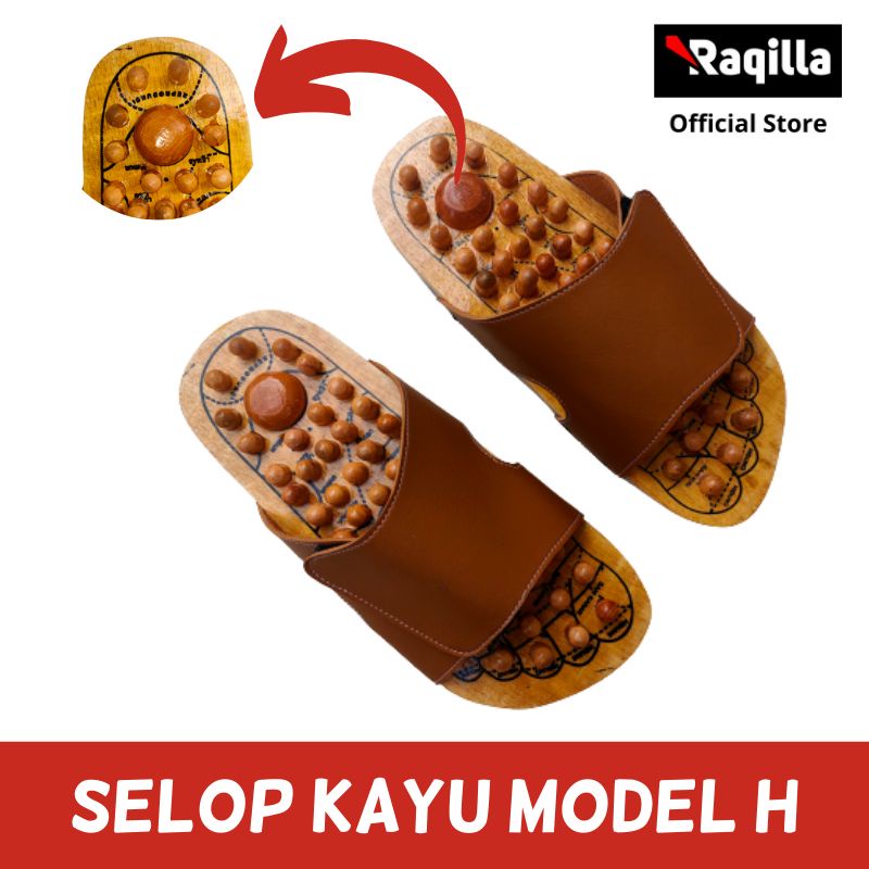 Raqilla Shop - Sandal kesehatan pria dan wanita Sendal kayu rematik sandal kayu refleksi akupuntur