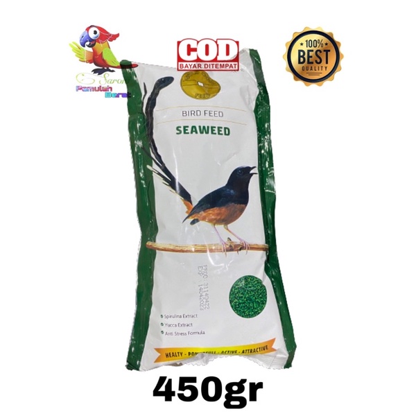 PAKAN BURUNG GOLD COIN  BIRD FEED SEAWEED  450GRAM GOLD COIN MURAI IJO VOER GOLD COIN VOR GOLD COIN 