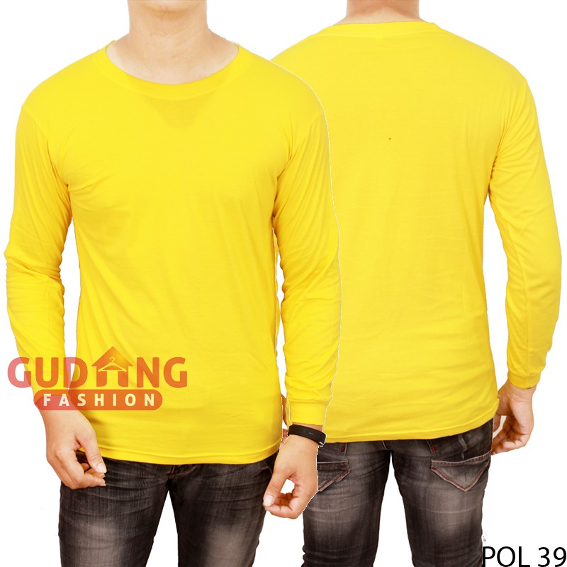 Kaos Panjang Polos Pria Oneck / Basic Tshirt 100% Cotton Combed - Banyak Pilihan Warna POL (COMB)