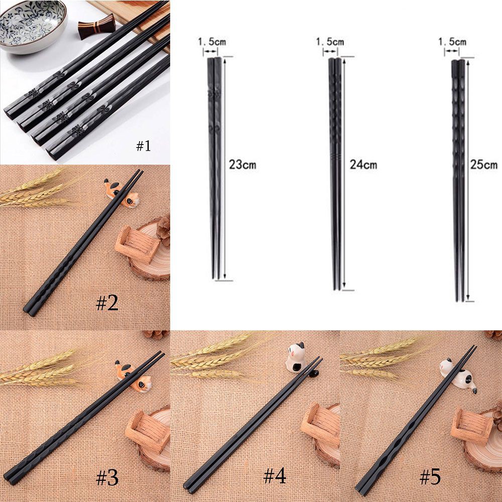 1 Pasang Sumpit Jepang Portabel Bahan Alloy Anti Slip untuk Sushi