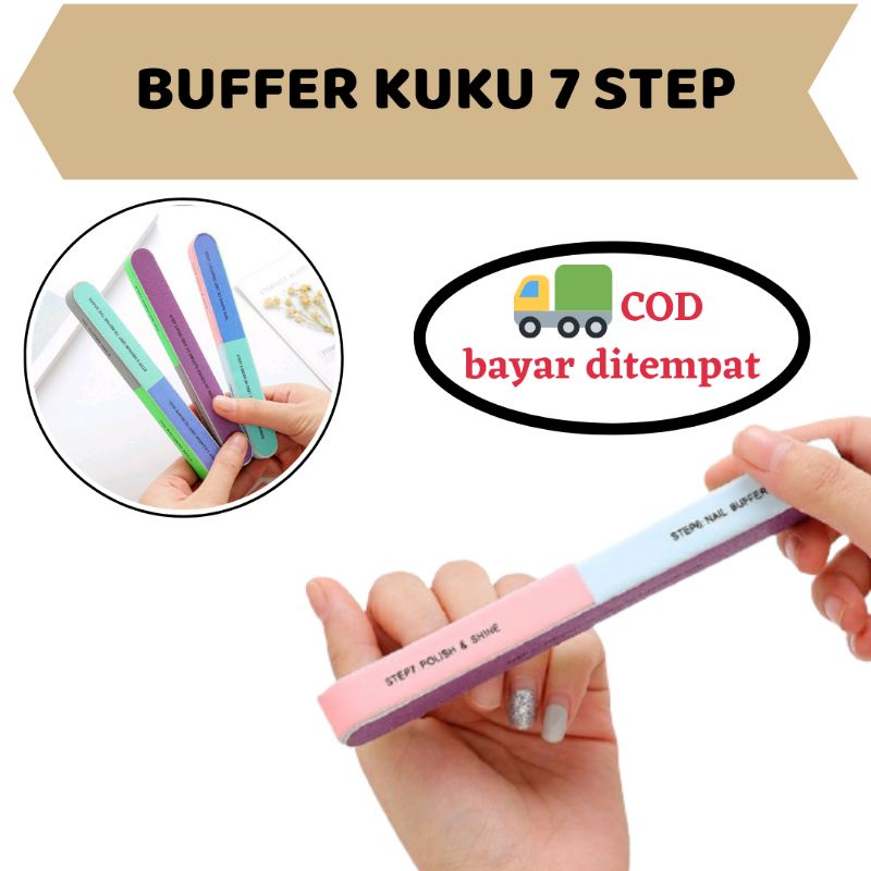 buffer kuku 7 step - amplas kuku - penghilang henna | pengkilap kuku | kikir kuku untuk manicure dan