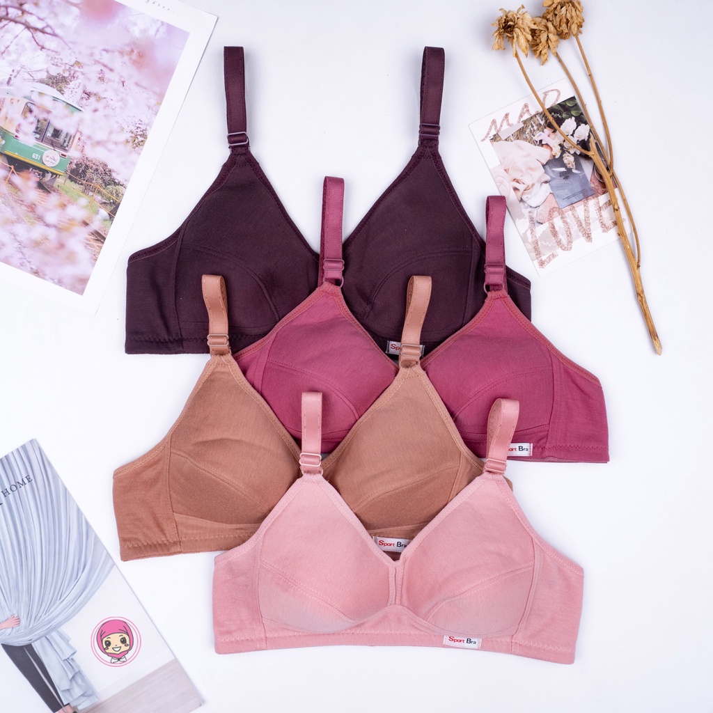 LUCKY - Sport Bra Pakaian Dalam Wanita High Quality Tanpa Kawat dan Busa Merk Febri, Najwa & BH Plum