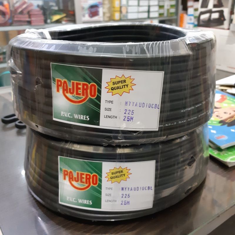 KABEL SERABUT LISTRIK 2X2.5 HITAM PAJERO 25 METER - KABEL LISTRIK SERABUT 2x2.5 PAJERO 25 METER