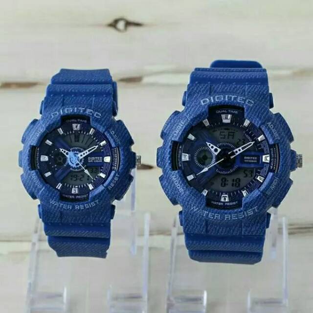 Jam Tangan Digitec Couple DG 2114T & DG 2115T Blue Denim Original