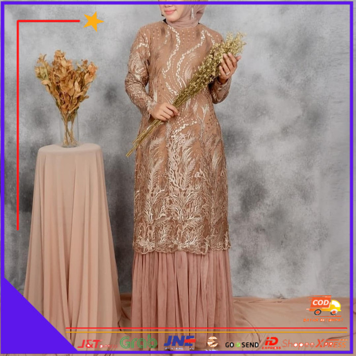 ❤BISA COD❤ Gaun Gamis Abaya Duyung Pesta Mewah Tile Bordir Premium