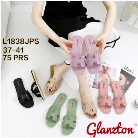 L1838JPS IMPORT Glanzton Sandal Selop Wanita / Sandal Jelly Shoes Wanita Ukuran 37-41