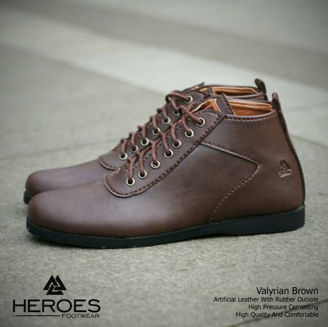 (COD) SEPATU BOOT KULIT PRIA VINTAGE MODEL BRODO VALYRIAN ORIGINAL No. 1