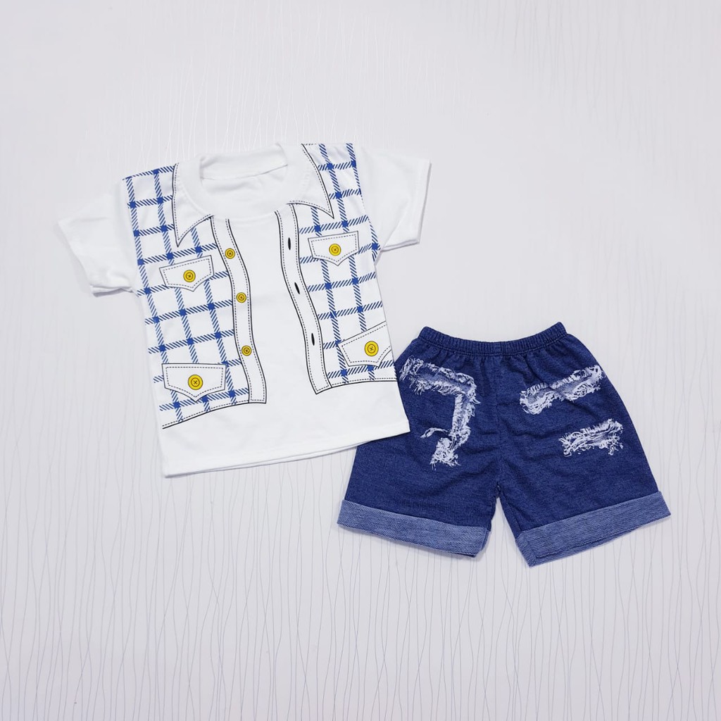 setelan pakaian anak laki-laki  daily / baju bayi casual rompi bahan katun