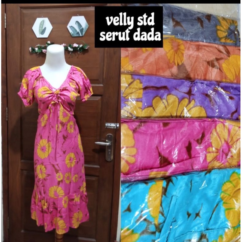 Daster Daisy Dress serut bunga / Dress pantai murah cantik