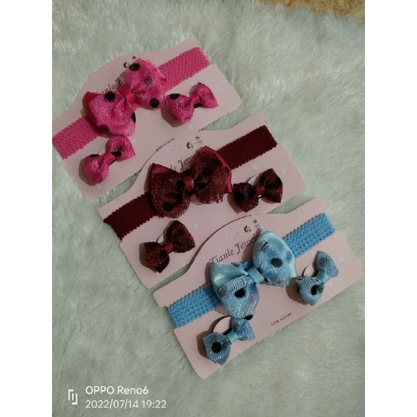 bandana anak perempuan 1 set 3 pcs