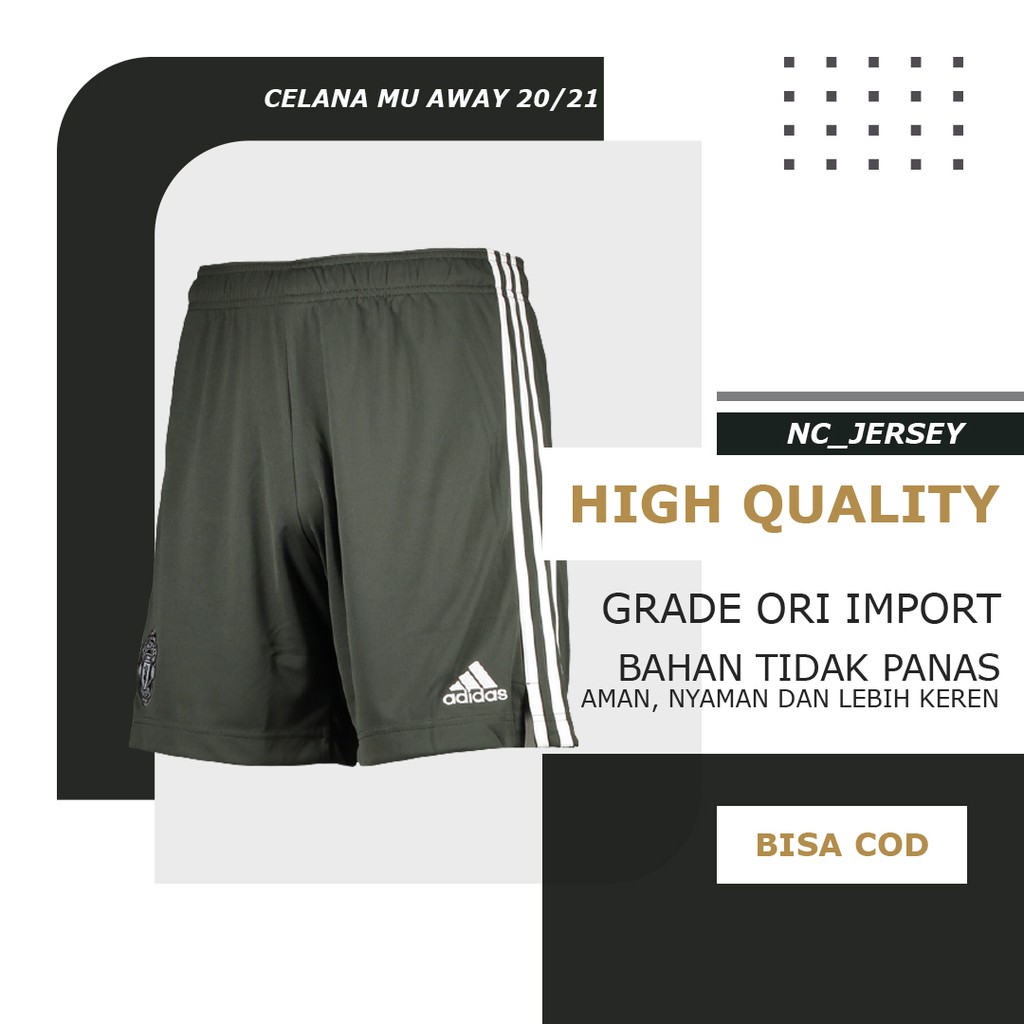 Celana Bola MU Away 2020 2021 Grade Ori Import / Celana Kolor Manchester_United Hitam 20 21 Terbaru