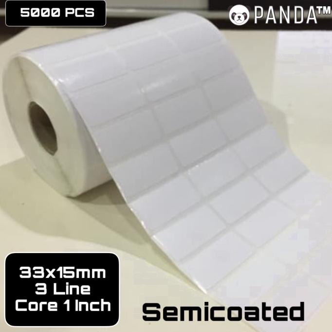 

Label Sticker Barcode 15x33mm Semicoated(3 Lines isi 5000 pcs) Core 1