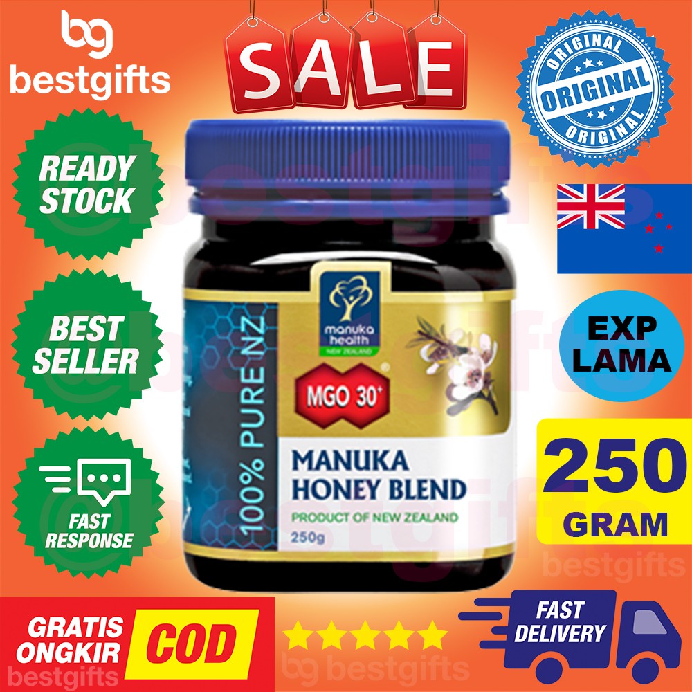 MANUKA HEALTH MADU MANUKA HONEY BLEND MGO30 MGO 30+ 30 ANTI BIOTIK BAKTERI DAYA TAHAN TUBUH 250 GRAM