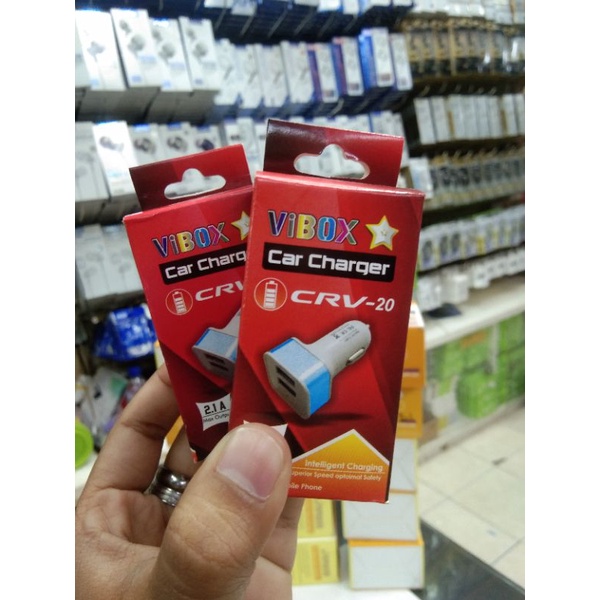 Charger Mobil Saver Car Charger Vibox 2USB