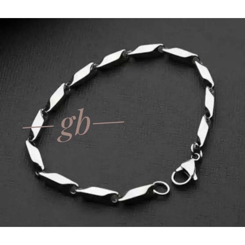 gelang titanium pria polos anti karat