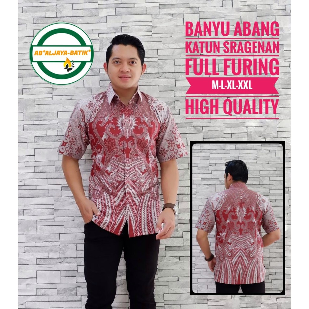 BANYU ABANG ALJAYA KEMEJA BATIK SOLO PRIA LENGAN PENDEK PANJANG LAPIS FURING ATASAN PREMIUM MODERN KATUN HALUS KETAMAN GESEM GEBER SEKARAN CEMANI MOON GEBETAN IKKI MOCCA NIRWANA KUPU MAHKOTA RUMEKSA KEMBANG EMAS UMBARA SETYANING PRABU RED PEKSO MAHESA