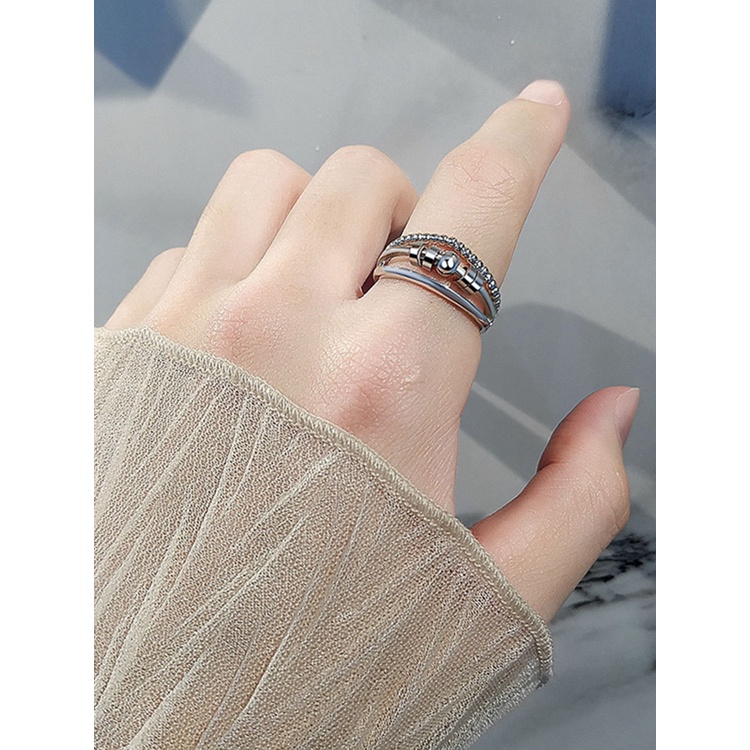 Cincin Sterling Silver 925 Hias Manik-Manik Untuk Wanita