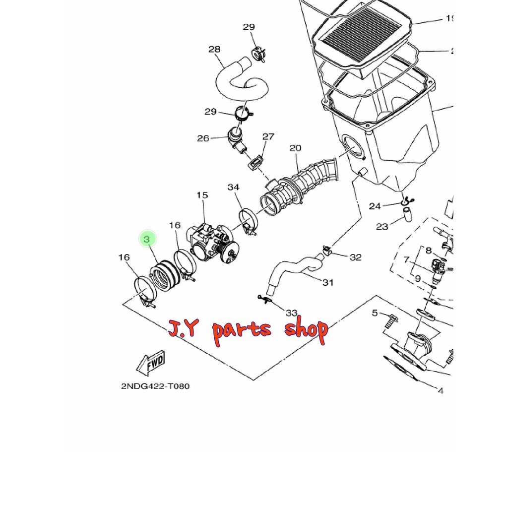 KARET JOINT INTAKE INTEK MANIFOLD R15 LAMA V2 XABRE - VIXION NEW LED BK8 NVL NVA MX KING ORIGINAL YGP 1PA-E3635-00