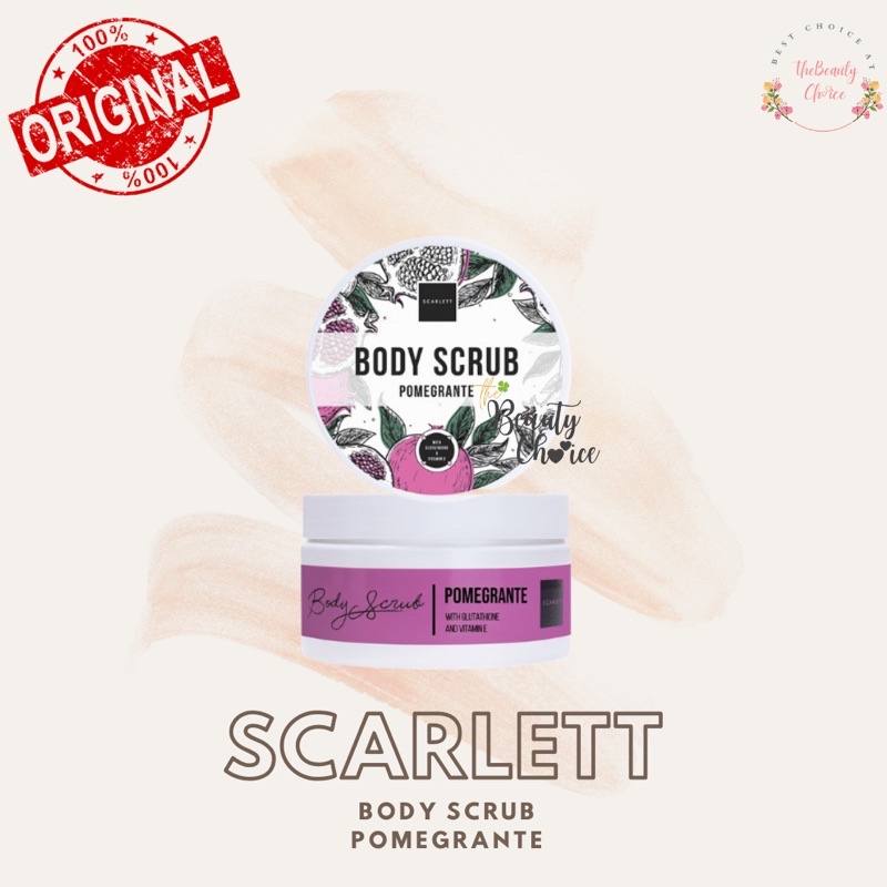 BPOM SCARLETT WHITENING BY FELICYA LOTION SHOWER GEL SCRUB SERUM JOLLY COFFEE POMEGRANATE BRIGHT-SCRUB POMEGRANTE