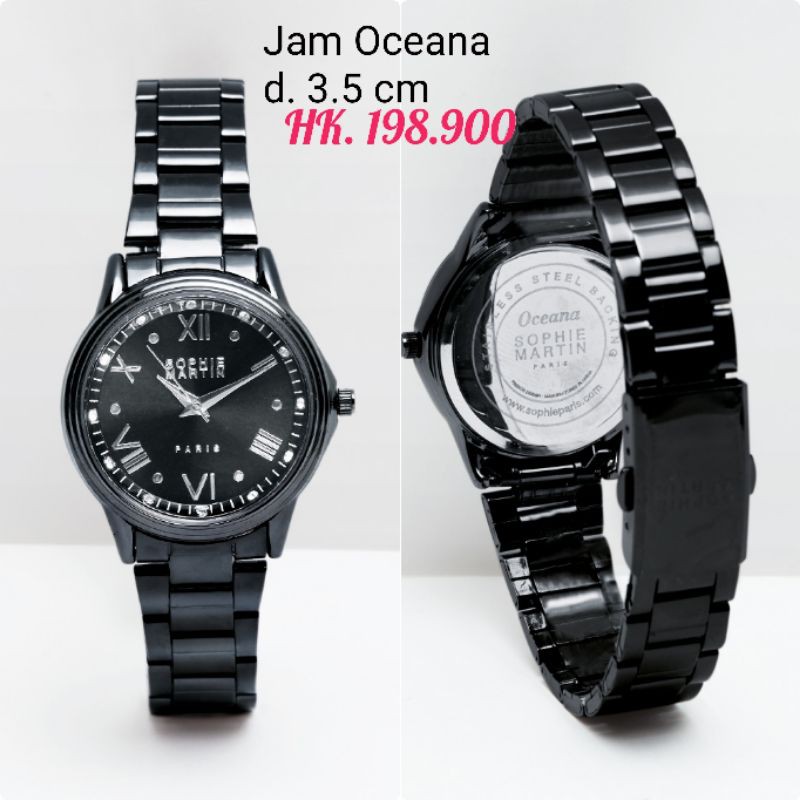 Jam tangan rantai hitam Oceana Sophie