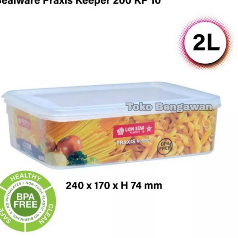 LION STAR Kotak Makanan [PRAXIS Keeper No. 200] 2 Liter PRAXIS Keeper 200 (2lt) KP-10
