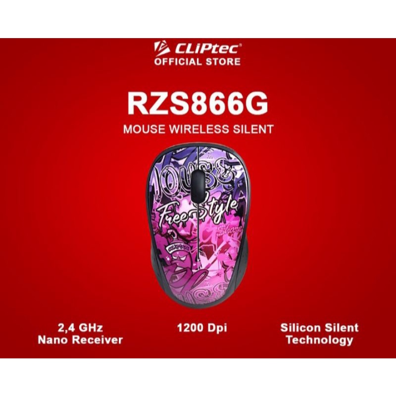 Mouse Wireless Silent RZS866G 2.4Ghz,cliptec