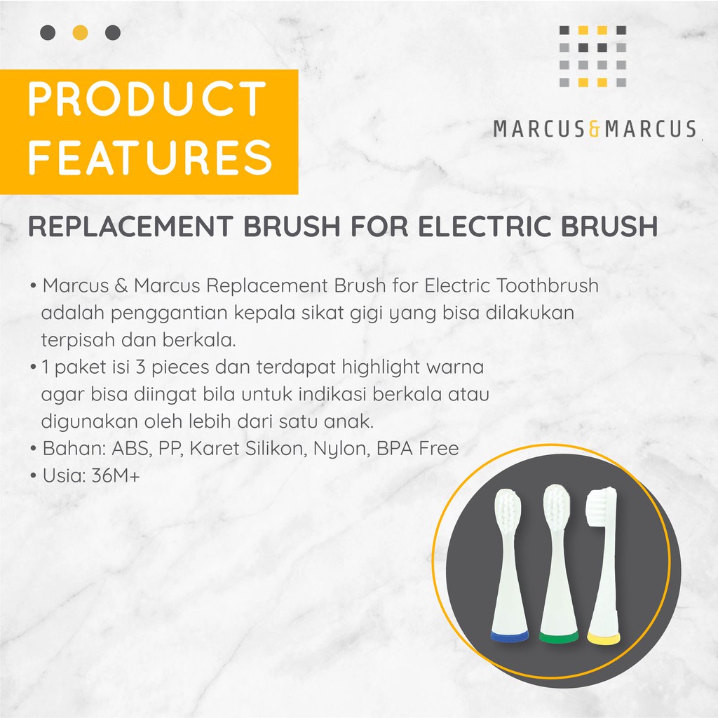 Castle - Marcus &amp; Marcus Replacement Brush for Electric Brush - Refill ToothBrush Sonic MNM