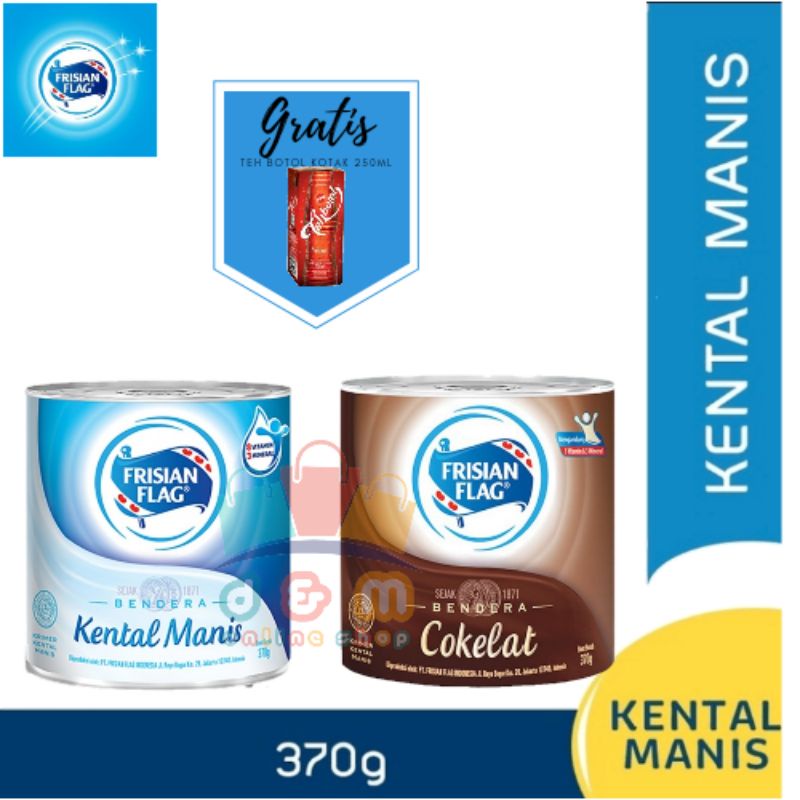 [Free] Susu Kental Manis Frisian Flag 370g Gratis Teh Botol Sosro Kotak 250ml