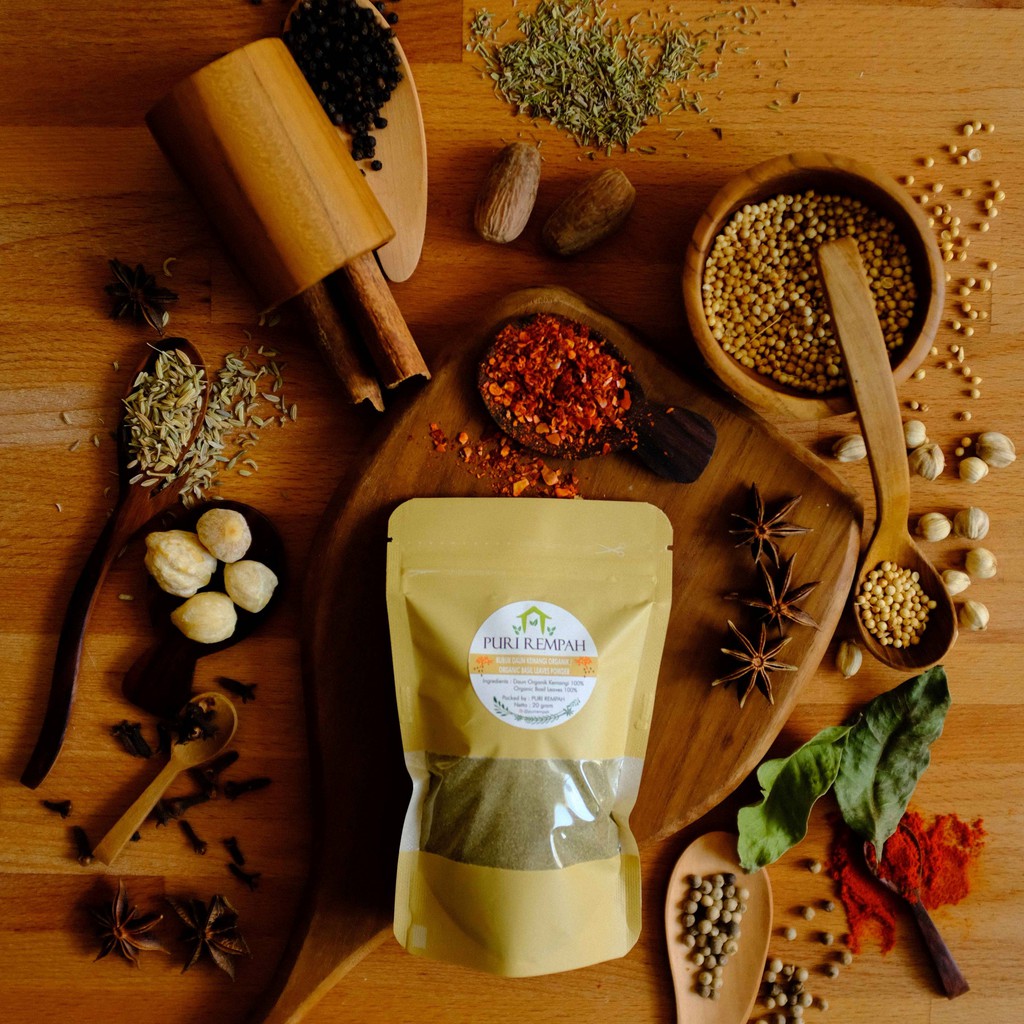 

Bubuk Daun Kemangi Organik / Organic Basil Leaves Powder