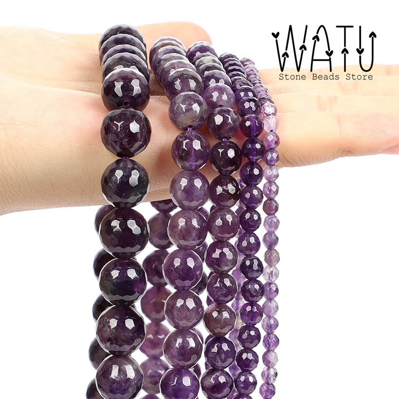 Batu Kecubung Amethyst Faceted Beads