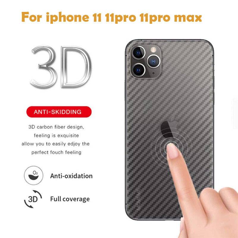 Film Pelindung Layar Belakang Bahan Serat Karbon 3D Untuk iPhone 14 13 12 11 Pro Max Mini X XS Max XR 14 Plus 7 8 6 6s Plus SE 2020 2022