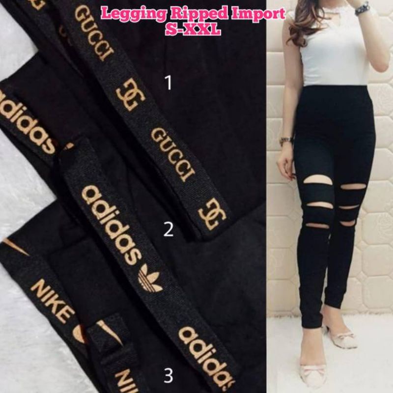 Legging Sobek Premium Ripped 3 Dan 6  Jumbo Fit S-XXL