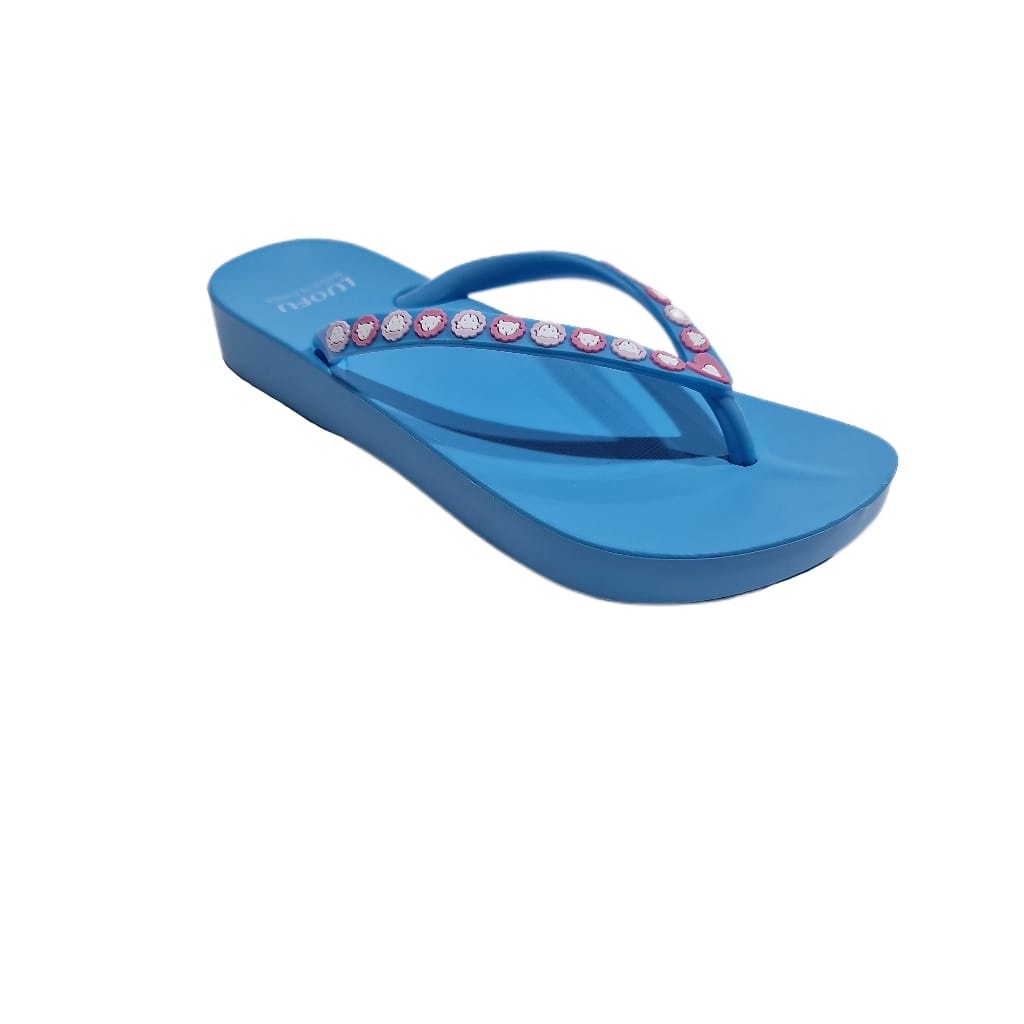 LUOFU ORIGINAL jelly sandal karet empuk murah anak cewek sendal jepit import E7140B15JK