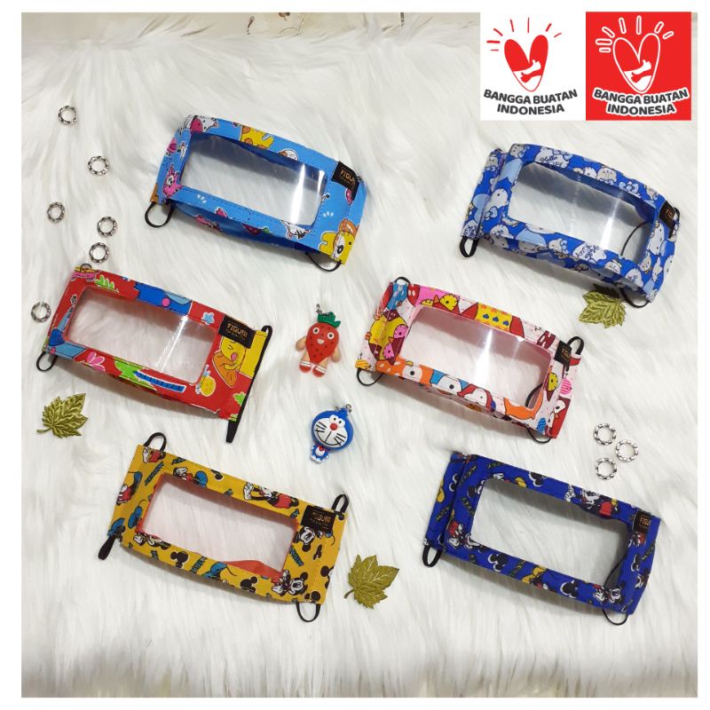 MASKER TRANSPARAN ANAK USIA 4 -12 TH HEADLOOP EARLOOP