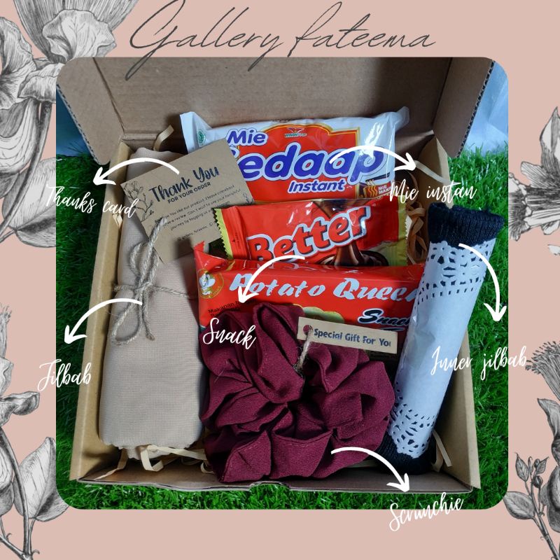 

HAMPERS JILBAB & HAMPERS SNACK MURAH FREE THANKS CARD