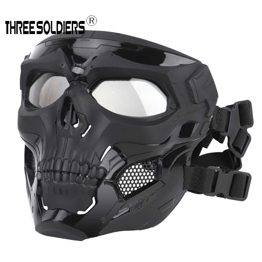 Masker Full Face Motif Tengkorak Kamuflase Anti Pasir Untuk Berkendara