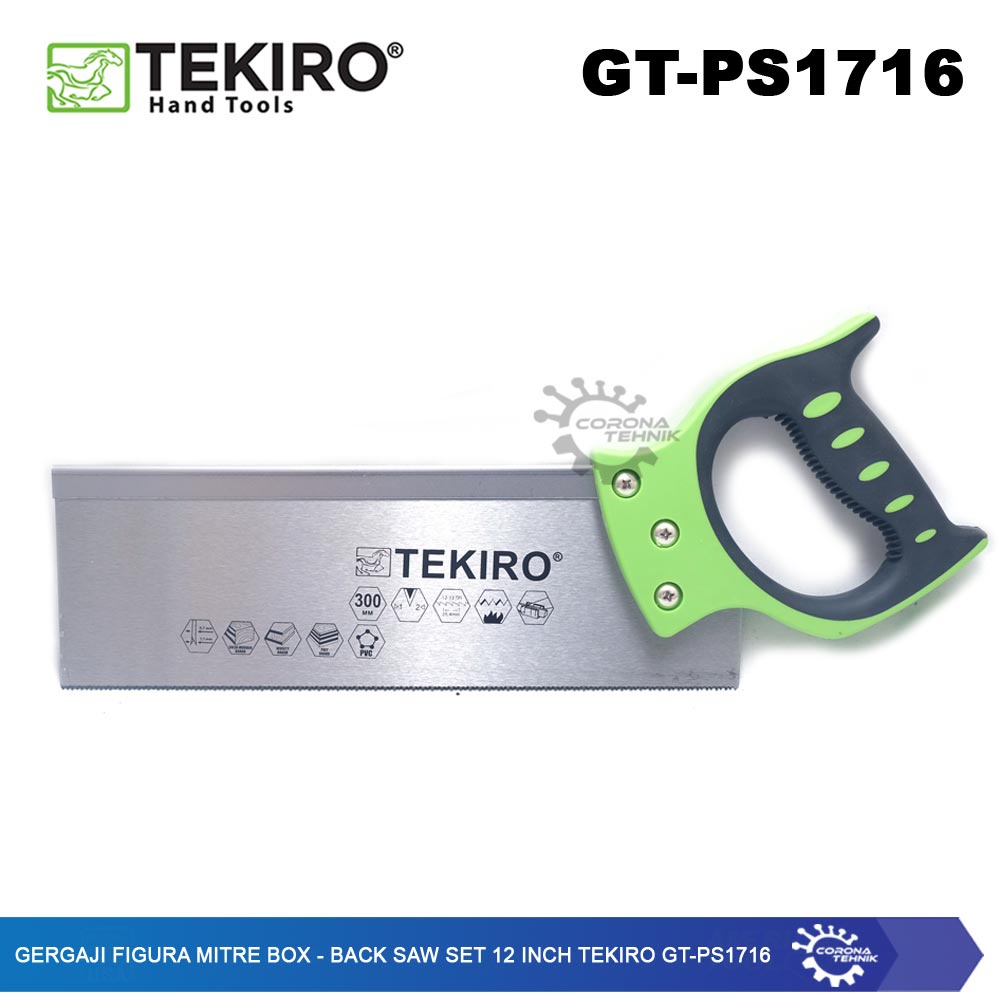 Tekiro GT-PS1716 - Gergaji Figura Mitre Box - Back Saw Set 12 Inch