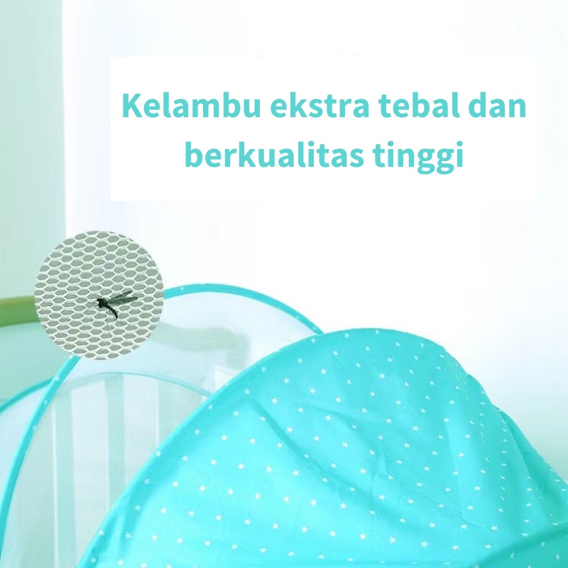 Kelambu Bayi Lipat Praktis Anti nyamuk, Portable Anak Bayi Ranjang Kotak Tenda