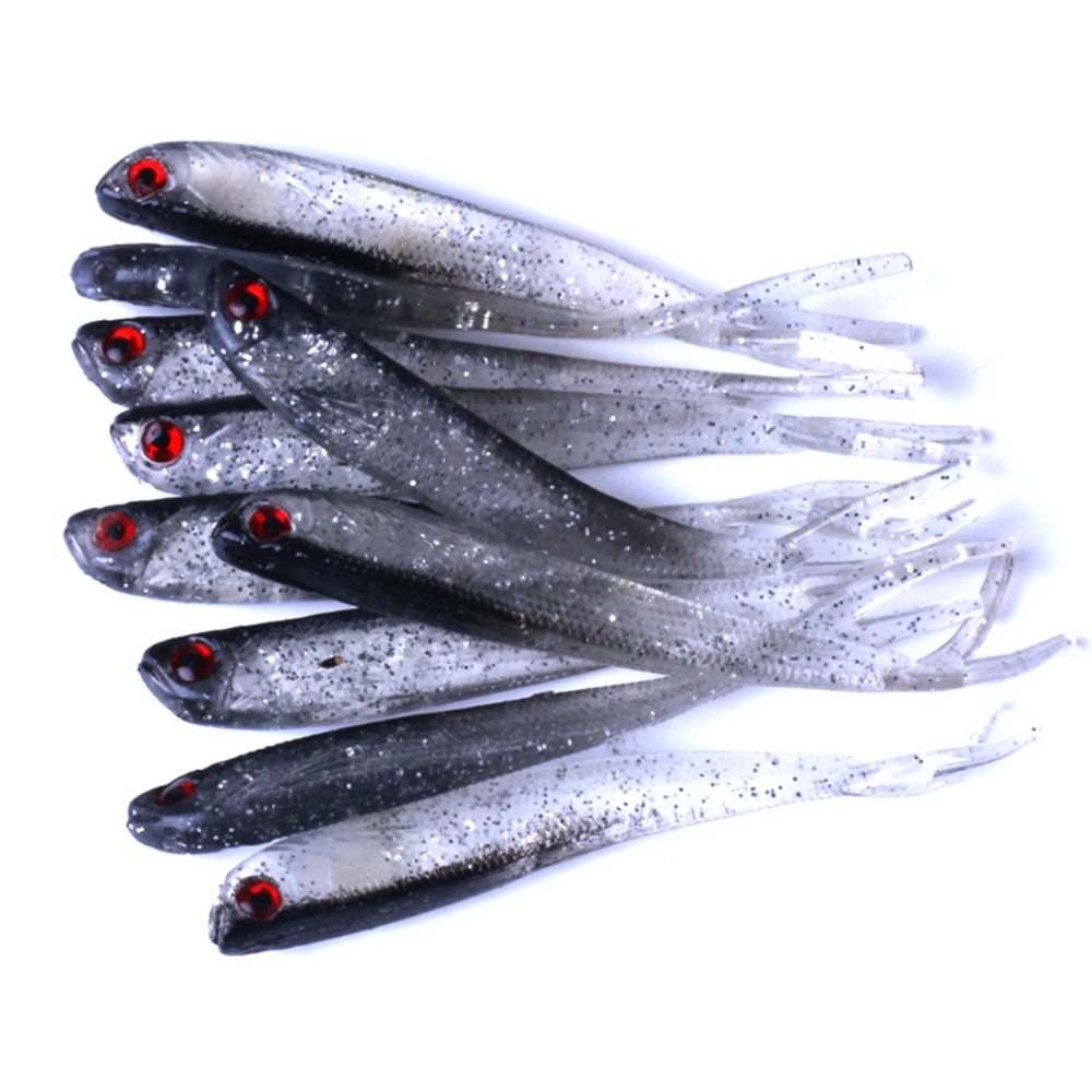 Shengyao 10Pcs New Soft Fish Umpan Pancing 7.5cm 2.3g Swimbait Fishing Lure Ikan Bass Wobbler Kail Jigging Bait Memancing Tackle