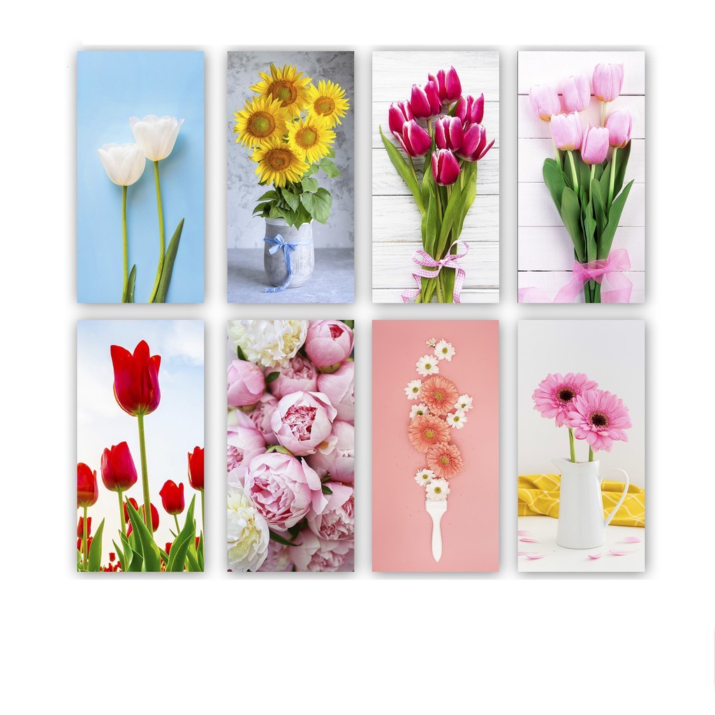 Ukuran (18x30cm) pajangan hiasan dinding shabby Poster Kayu Flower Bunga Tulip Tropical  Rumah Dekorasi Kamar Wall Decor Leaf