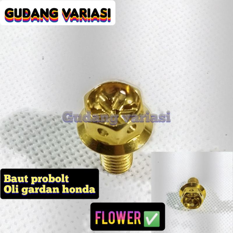 baut Tutup oli gardan probolt GOLD Honda 6 X 15 Beat Scoopy Vario