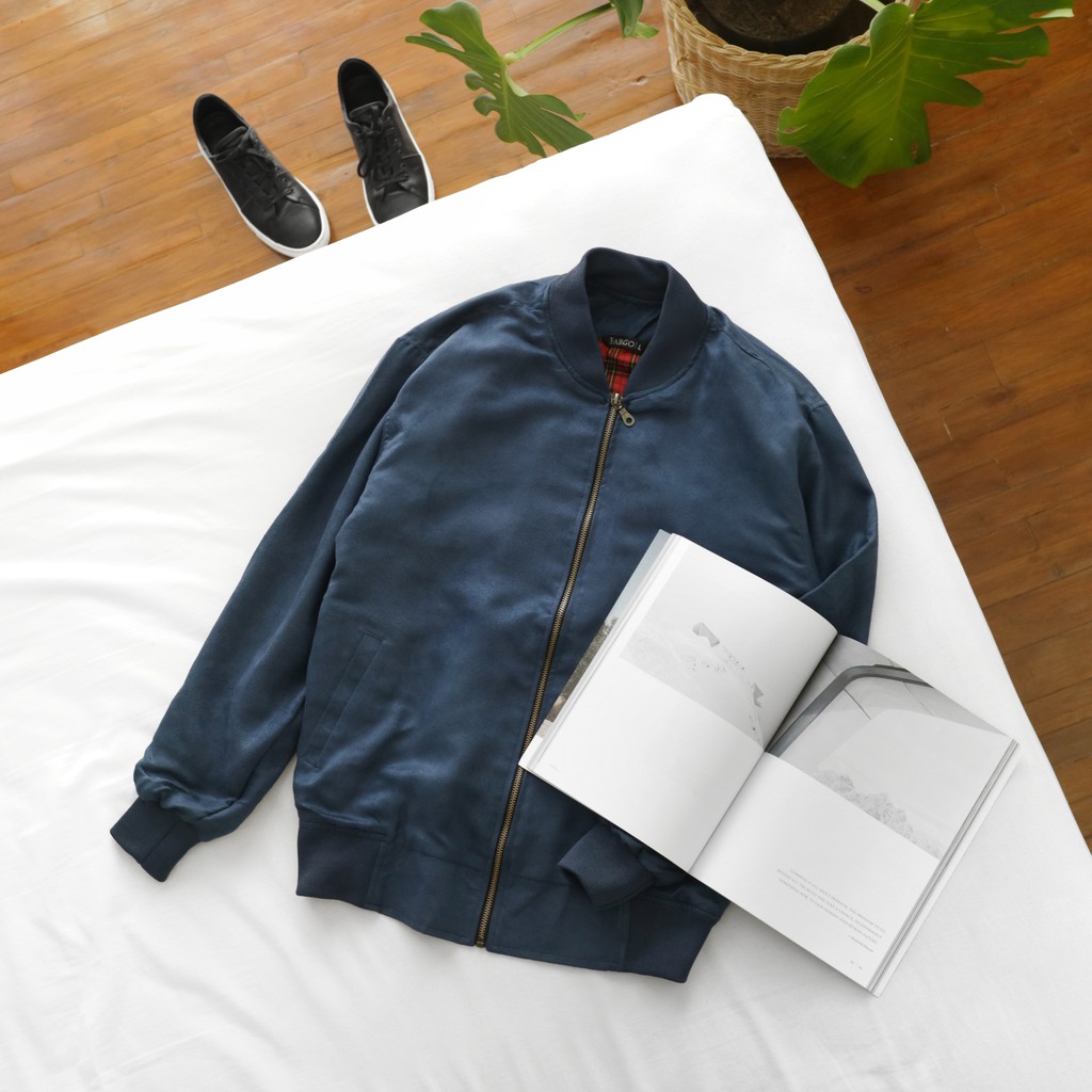 Fargo Jaket Pria Suede Jacket Navy