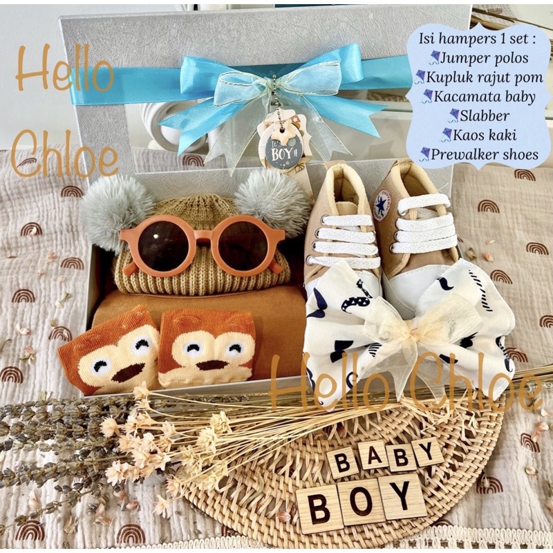 HELLO CHLOE - Boho Baby Boy Series | Newborn Baby Gift Set | Hampers Baby | Kado Lahiran Bayi