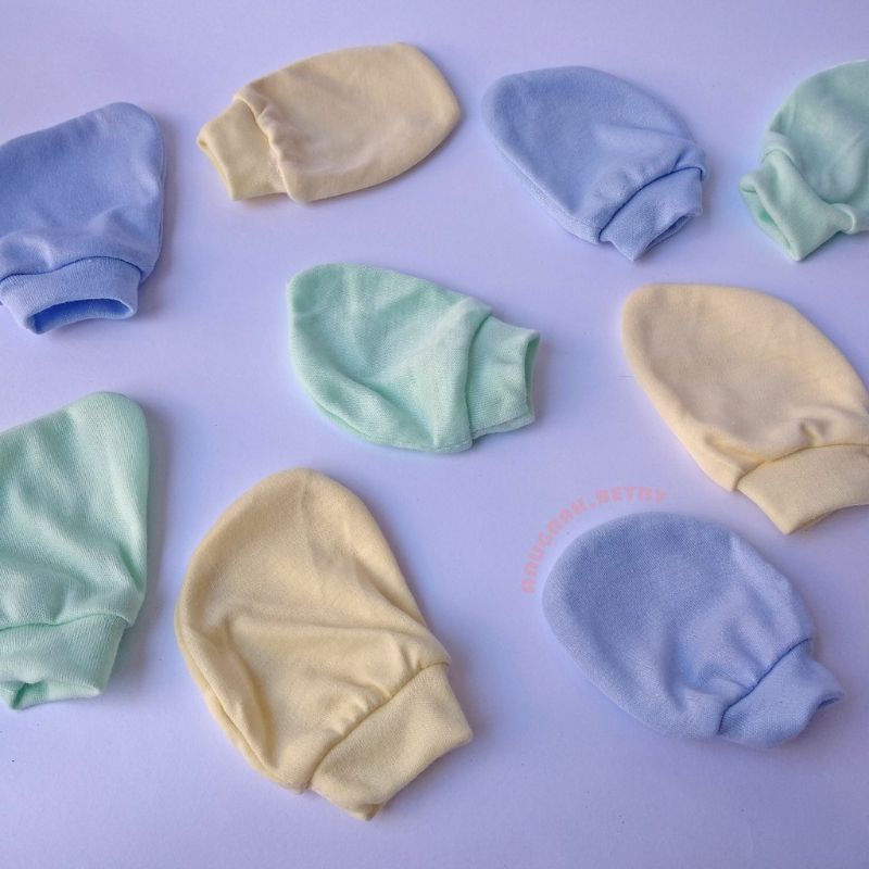 1 set sarung tangan dan kaki bayi new born | sarung tangan bayi polos termurah